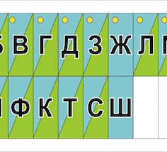 Лента букв для обучения чтению по методике Лысенко